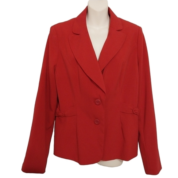 Cato Red Blazer w Buckles Sz 14 - Picture 1 of 5